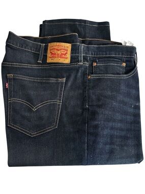 Levi's 541 Slim Straight Jeans in Dark Blue with Tan Leather Patch